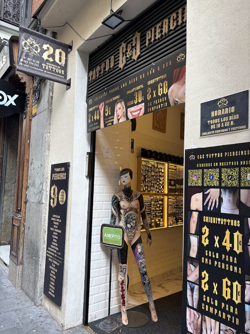 Fachada de C&C Tattoo en Calle Hortaleza